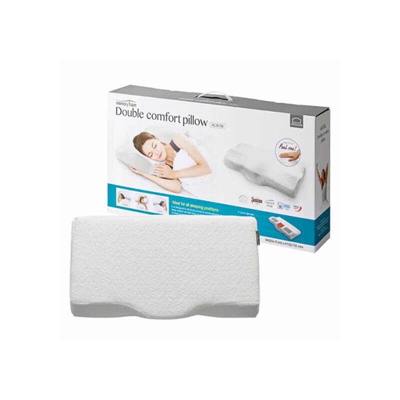 Gối Memory Foam 50D, Hình Chữ Nhật, Trọng Lượng 1150G, 62*34*10/5.5Cm - Màu Trắng - Lock&Lock - HLW114, , large image number null